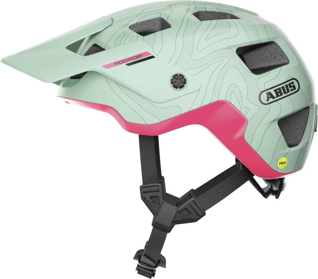 Casco ABUS MoDrop MIPS menta vista lateral Casco ABUS MoDrop MIPS menta vista lateral