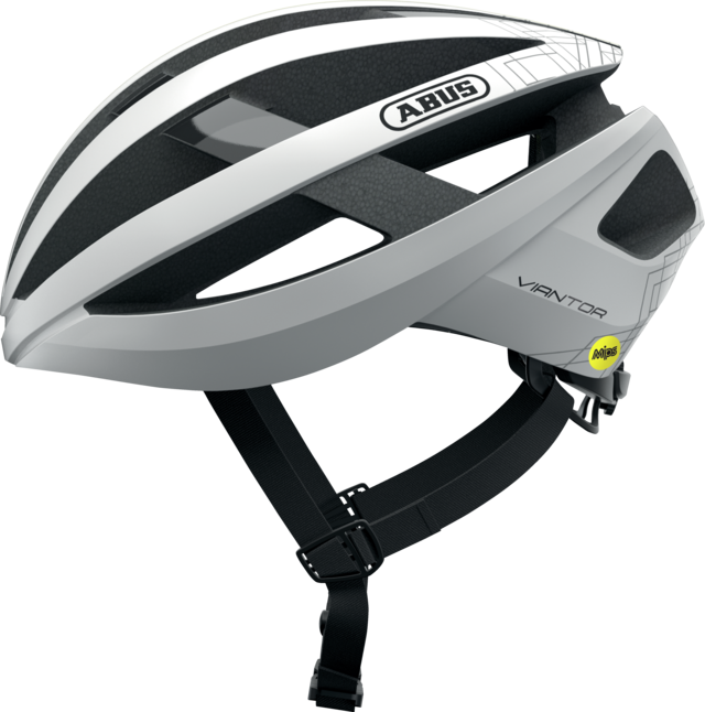 Casco ABUS Viantor MIPS blanco polar vista lateral Casco ABUS Viantor MIPS blanco polar vista lateral