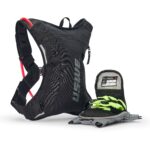 Mochila de hidratación USWE Moto Hydro 3L negro y gris — vista 2