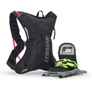 Mochila de hidratación USWE Moto Hydro 3L negro y gris — vista 2